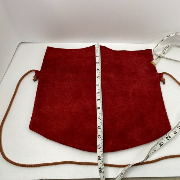 Maslinda Designs Red Leather Suede Purse Satchel - Picture 6 of 7